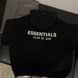 Essentials Fear Of God Hoodie Black White Size S/M