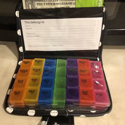 New Wallet / Pill Organizer With Place To Put Cash And Cards 