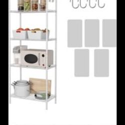 BRAND NEW..HOMEFORT 5-Shelving Unit, Adjustable Wire Shelving, Metal Wire Shelf with Shelf Liners