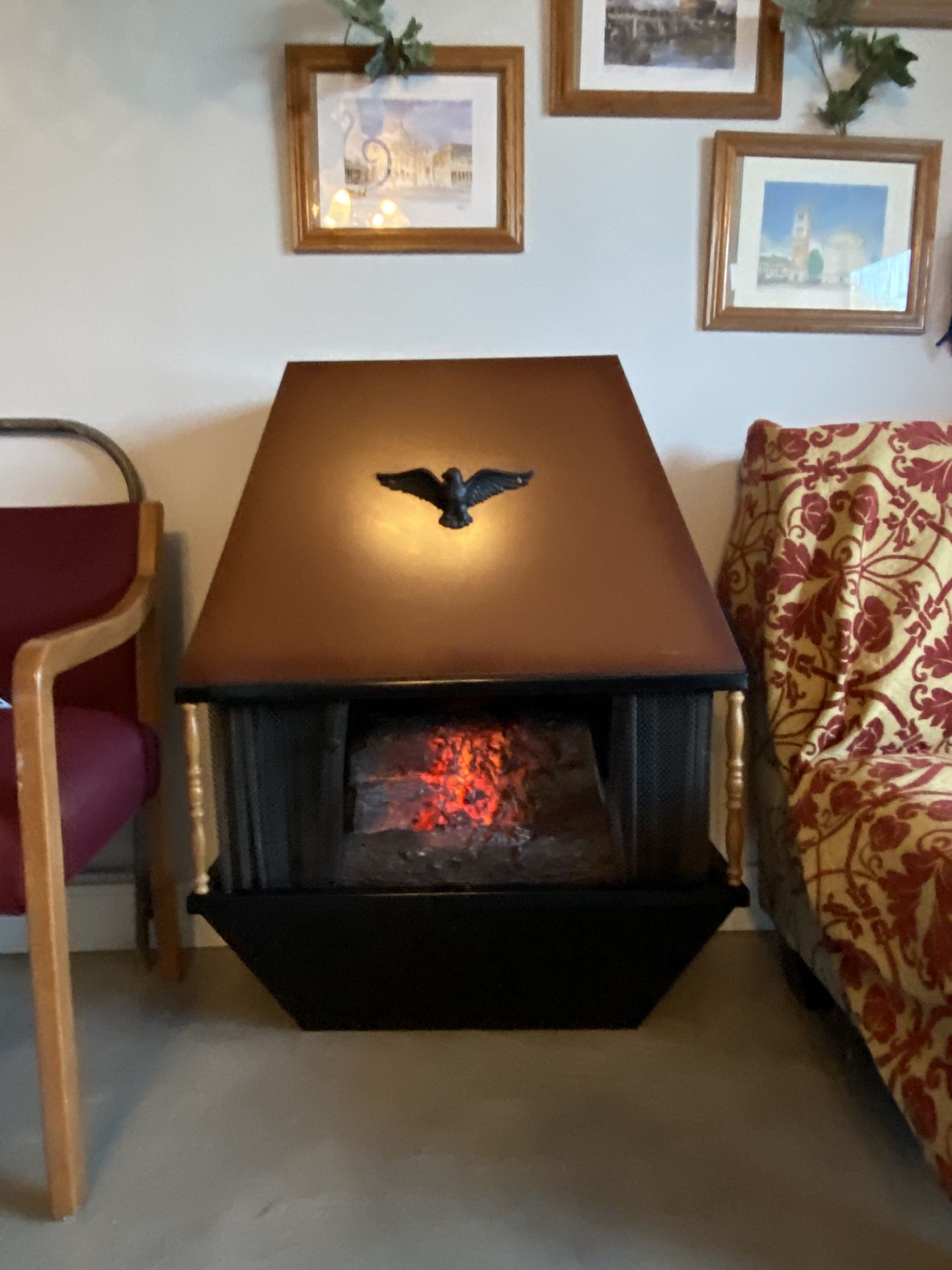 mid century electric fireplace