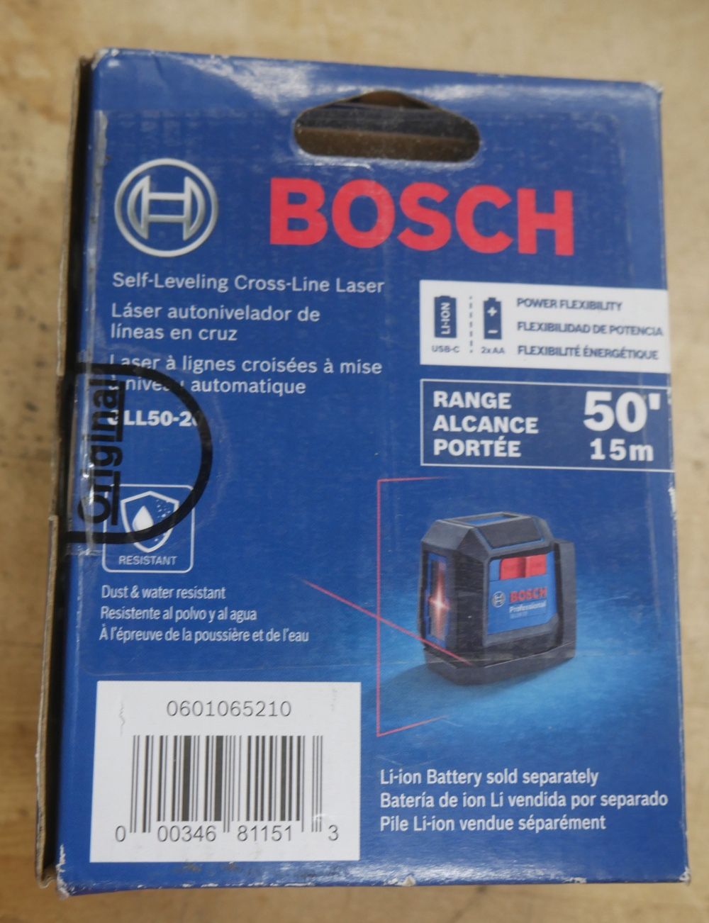 Bosch GLL50-20 50 ft. Cross Line Laser Level Self Leveling with VisiMax Tech NEW.
