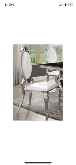 Leather silver chairs