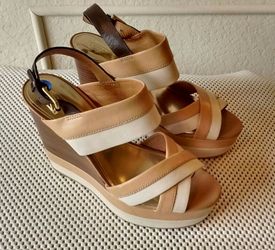 Coach leather wedges size 9