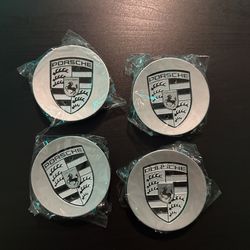 Set of 4 Porsche Silver center caps