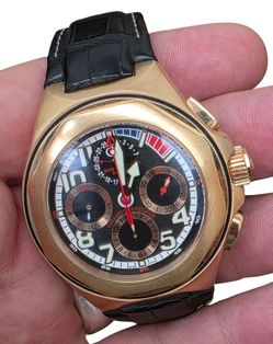 GIRARD-PERREGAUX. LAUREATO LIMITED EDITION USA 98 BMW ORACLE RACING.
A LIMITED EDITION GIRARD-PERREGAUX 18K ROSE GOLD AUTOMATIC CHRONOGRAPH, CALENDAR,