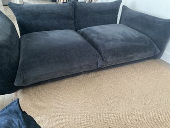 Mid Century Couch Chenille Fabric