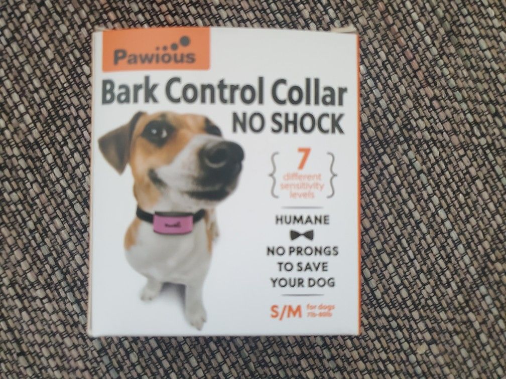 Pawious Bark Collar for Dogs - Humane No Shock, Rechargeable Anti Barking Collar, No Harmful Prongs, Sound and Vibration, 7 Sensitivity Levels