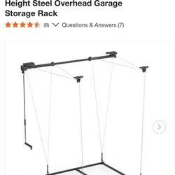 Lift Series Frame 48 in. W x 48 in. D x 15 in.-79 in. H Black Adjustable Height Steel Overhead Garage Storage Rack