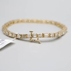 14K Yellow Gold Diamond Tennis Bracelet 3.78 CTW - Pre-Owned