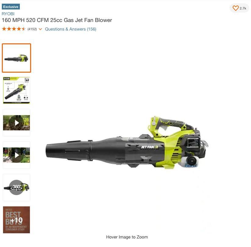 Ryobi Gas Jet Fan Blower