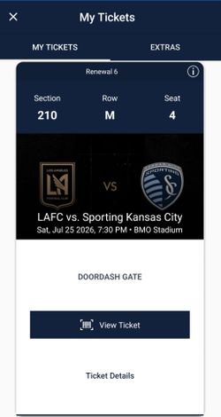 LAFC  ticket  1 only