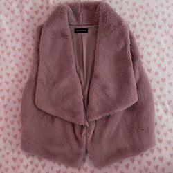 faux fur purple vest