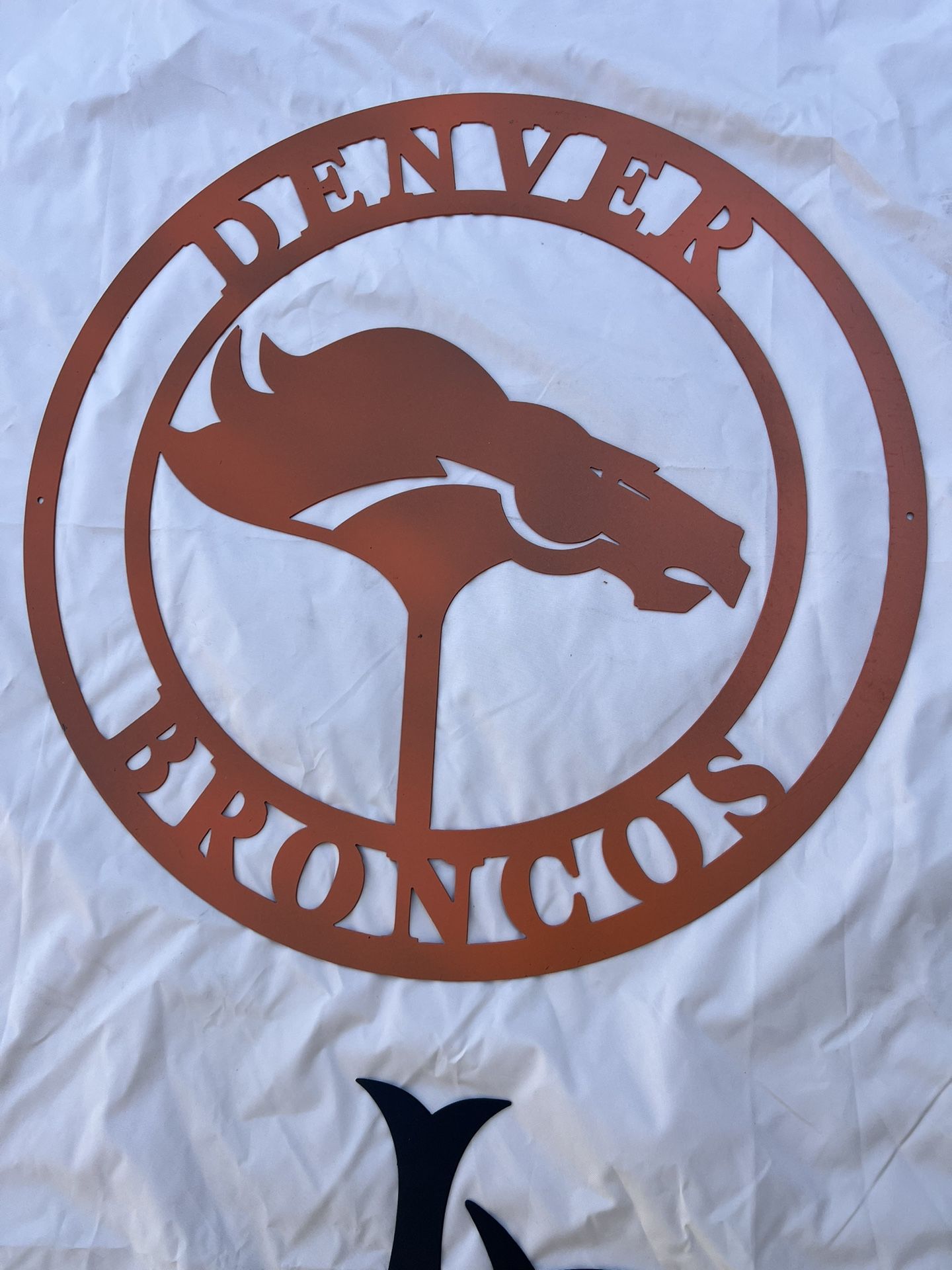 Denver Broncos Metal Sign 23x23