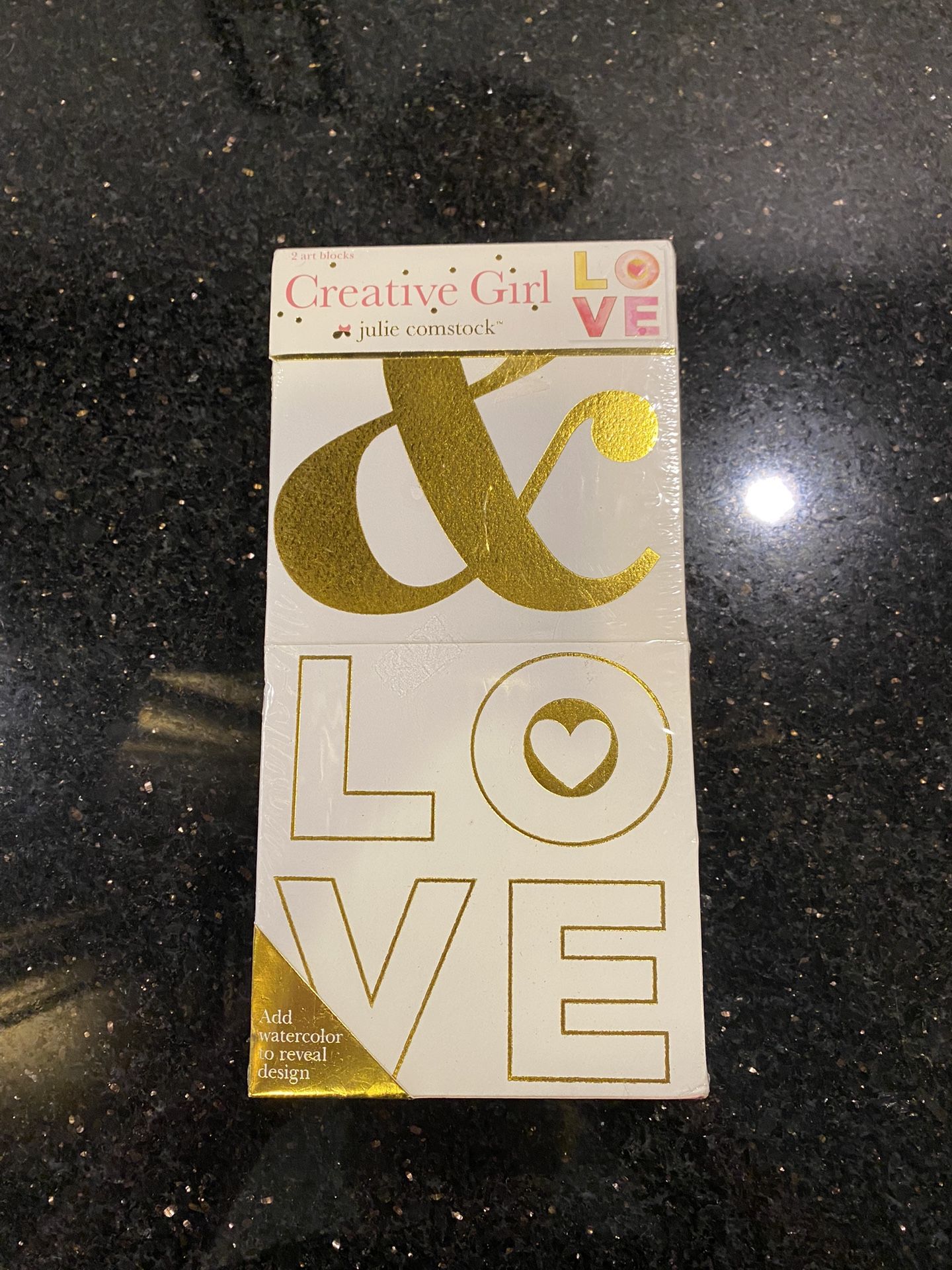 Creative Girl Julie Comstock Watercolor 2 Art Block Craft Design “& LOVE”