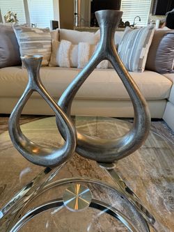 Ashley Furniture Silver Decorative Vases – Set of 2