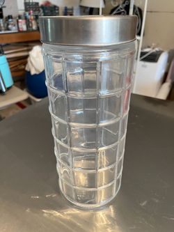 Glass Storage Canister with Stainless Steel Lid – $10
