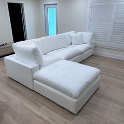 New White Sectional Cloud Couch Sofa