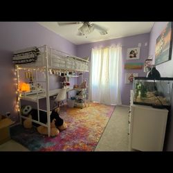 Loft bed with desk