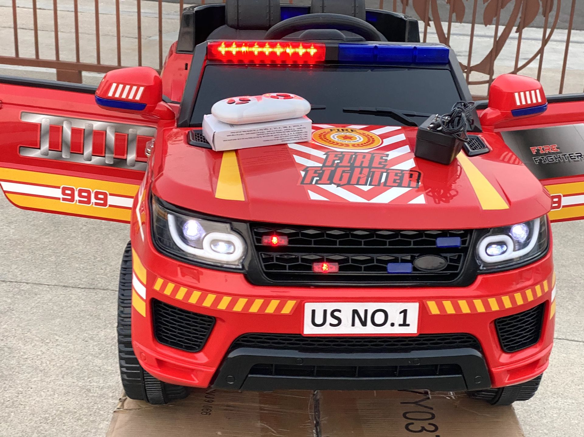 BRAND NEW Fire Fighter SUV 12volt REMOTE CONTROL MODEL electric kid ride on car power wheels come with BLUETOOTH MUSIC