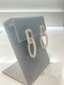 READ Entire ad BEFORE MESSAGING - LAGOS Brand Caviar 925 Sterling Silver paper clip fluted Drop Dangle Hoop earrings earring Jewelry $355 Retail