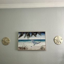 Peaceful Ocean Hammock Wall Art Decor