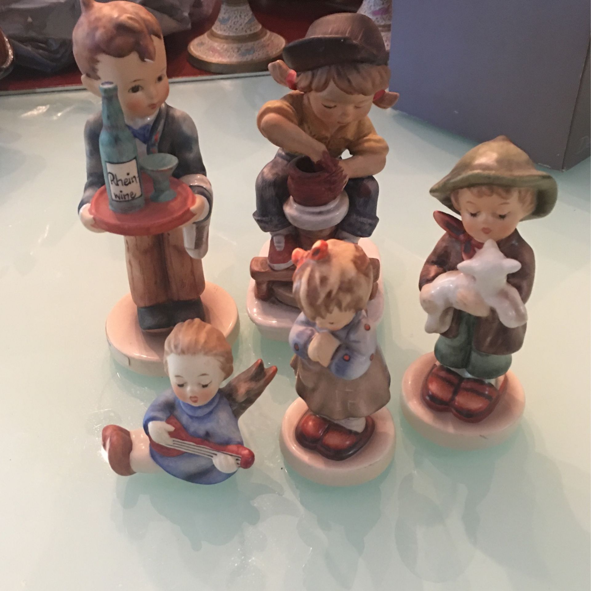 German Porcelain Go Bell Set Of 5