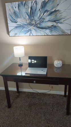 Glass Top Desk with drawer