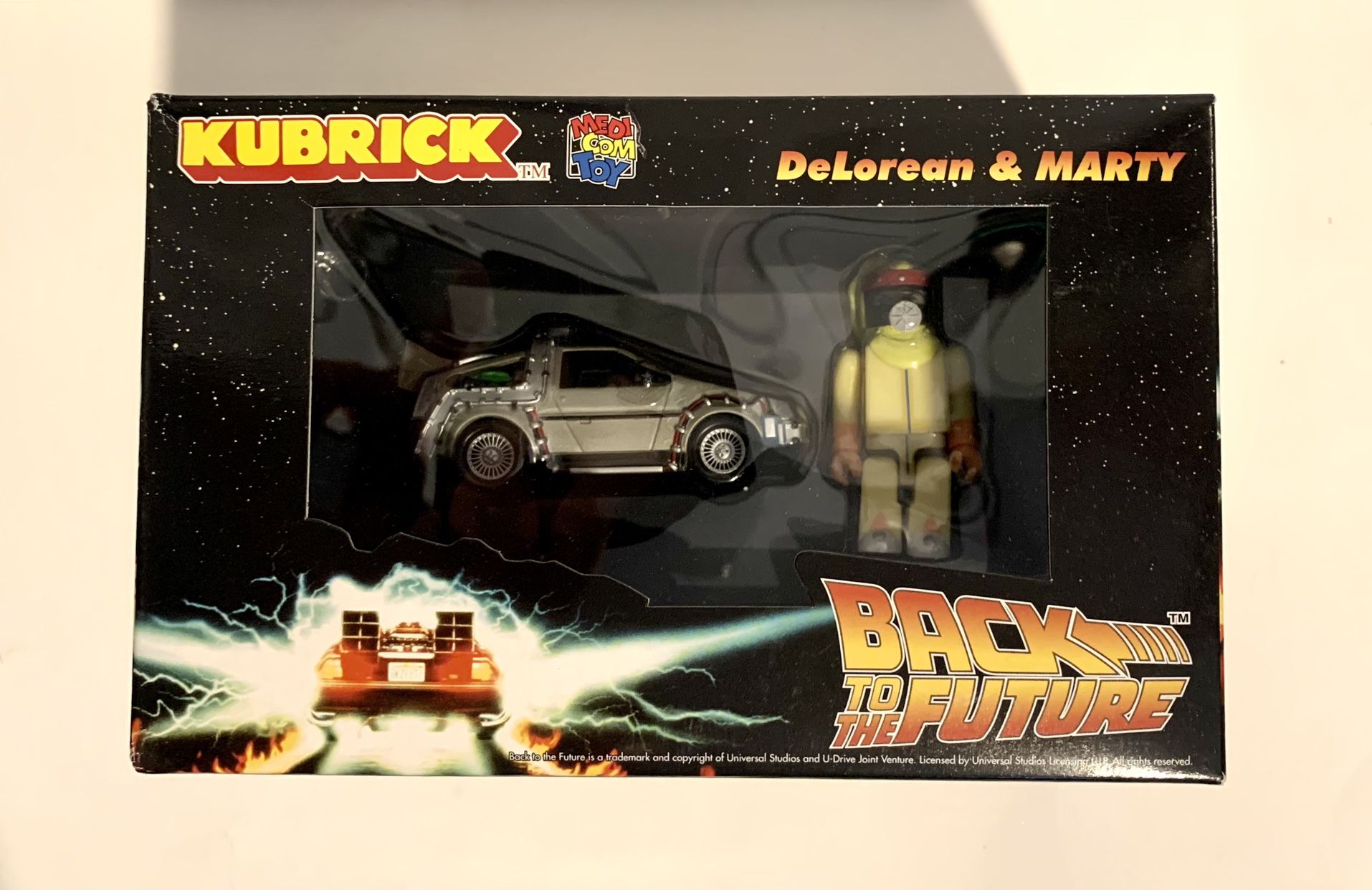 Very RARE 2003 Kubrick BACK to The FUTURE DeLorean & Marty Medicom 