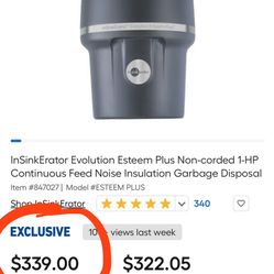InSinkErator Evolution Esteem Plus Non-corded 1-HP Continuous Feed Noise Insulation Garbage Disposal
