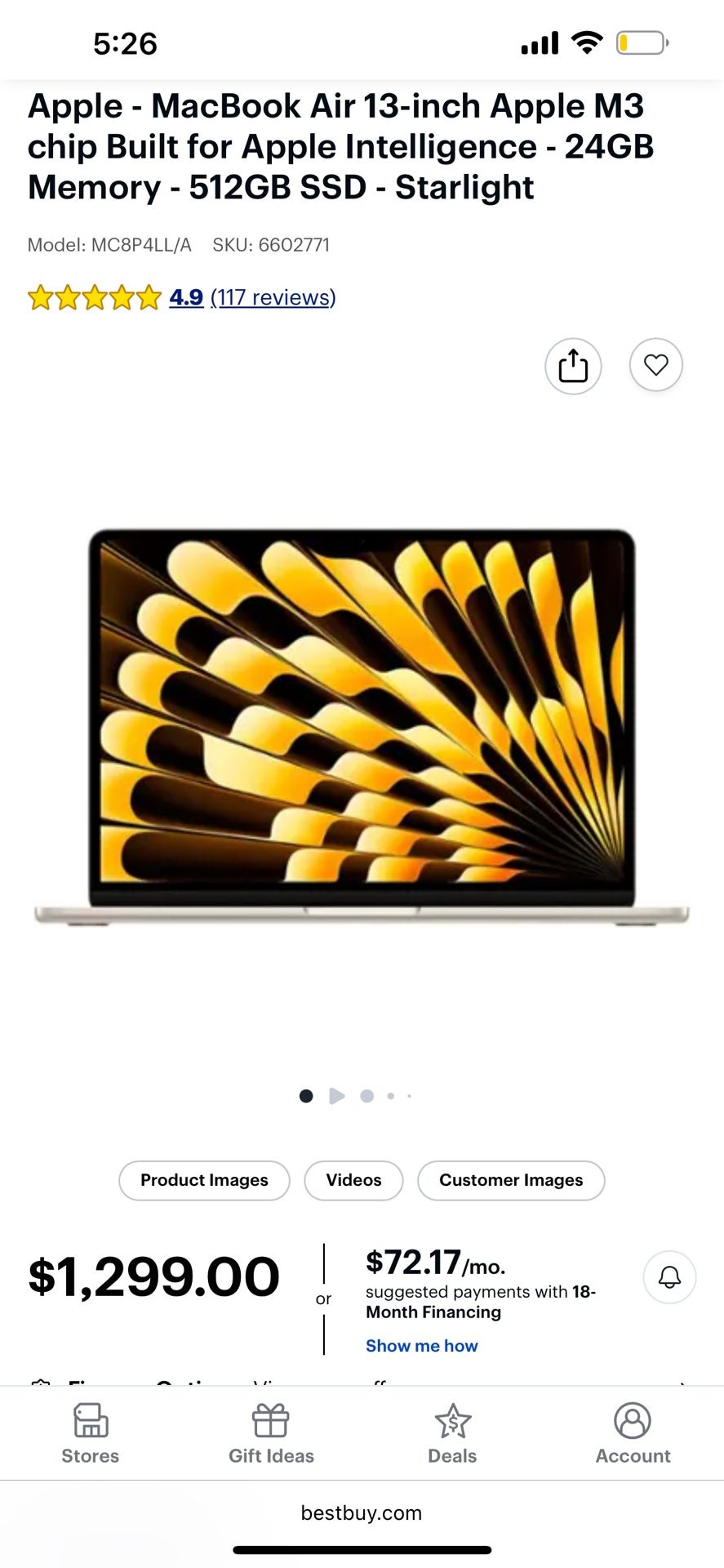 M3 MacBook Air 24gb, 512gb Memory