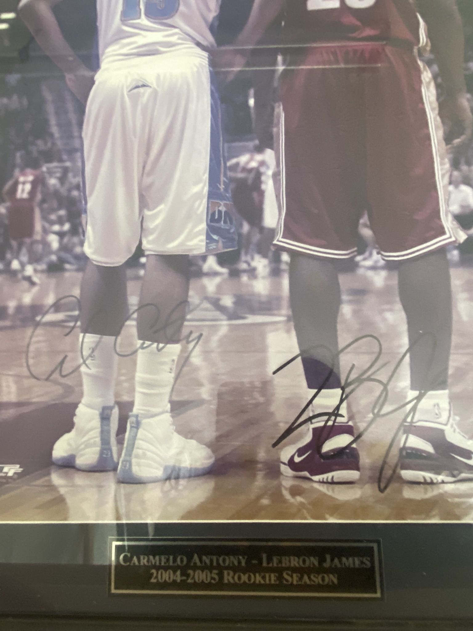 Autographed LeBron James & Carmelo Anthony