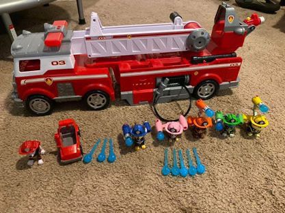 Paw patrol fire truck and pups