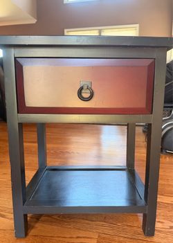 Modern Rustic Accent Table Side Table Nightstand w/ Drawer Storage