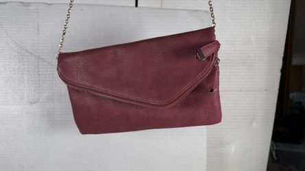 Burgundy Foldover Crossbody Purse