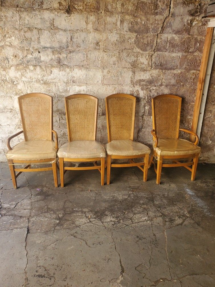 6 Vintage Cane Back Chairs