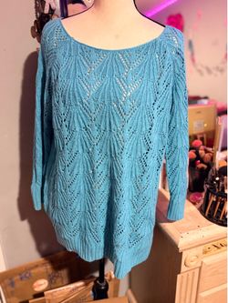 NWOT St John’s Bay Crochet knit Sweater-L