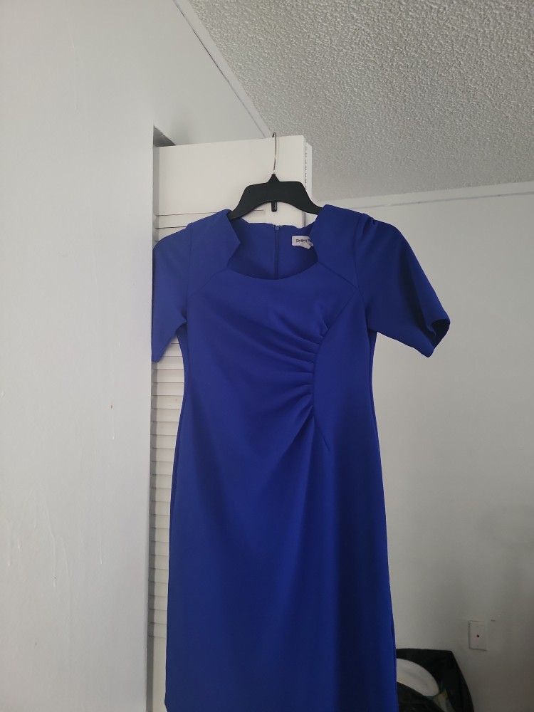 Royal Blue Knee Length Dress