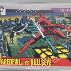 Daredevil Versus Bull’sEye Trading Card 1991