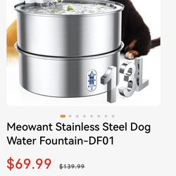 NEW Meowant 13L Stainless Steel Dog Water Fountain - Large Capacity