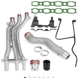 10Pcs Aluminum Coolant Pipe Upgrade Kit Fit For 2003-2006 Porsche Cayenne 4.5 V8