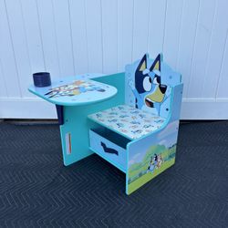 New Bluey Kids Desk With Storage Bin 