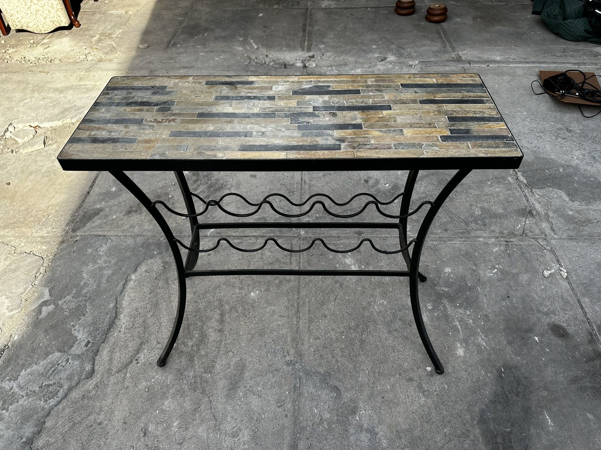 Pier 1 Imports Rock Tile Top Wine Rack Table