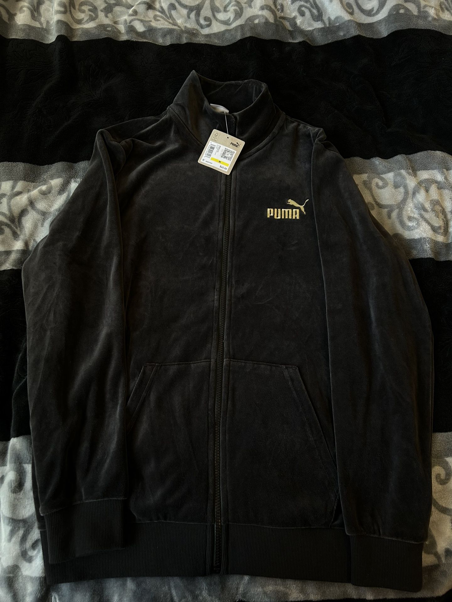 Puma Black Minimal Gold Suede Jacket