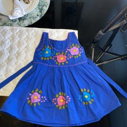 Mexican Embroidered Girls Dress Size 1-2
