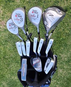 13 Piece TaylorMade Mizuno Golf Club Set plus a TaylorMade Golf Bag