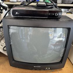 Old School Analog Tv And Digital Tuner