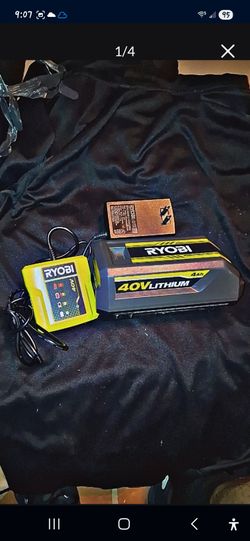 RYOBI 40V Lithium-Ion 4Ah Battery & Compact Charger