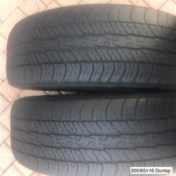 205/65/r16 DUNLOP CONQUEST TOURING TWO (2) TIRES 