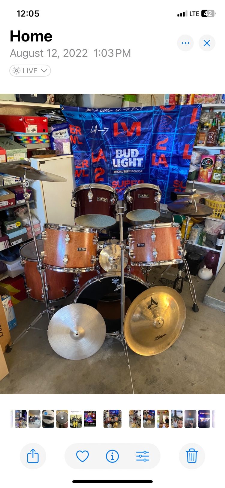 Light Brown Pearl Drum Set