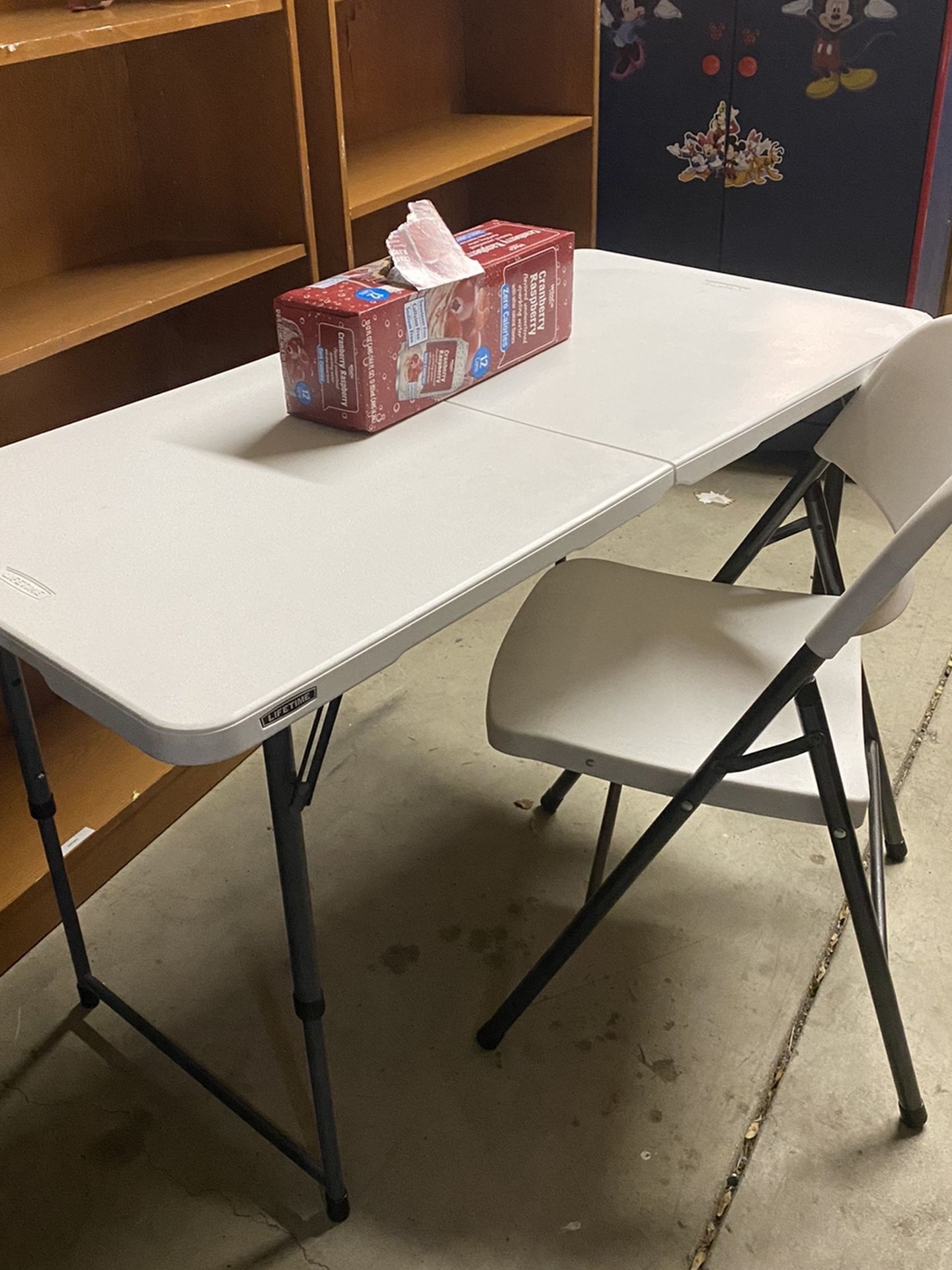 $80-(firm on price)-Lifetime Height Adjustable Craft, Camping and Utility Folding Table, 4 ft X 2' /48 x 24, White (height is adjustable)- used for ex